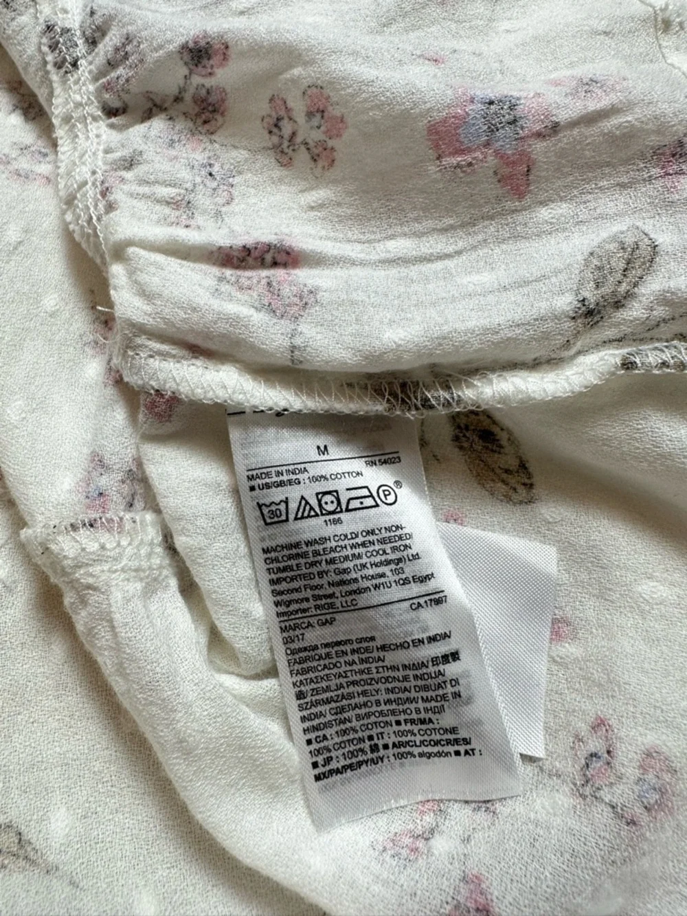 GAP Floral Cotton Peplum Top M Cottagecore Romantic Boho Prairie Blouse